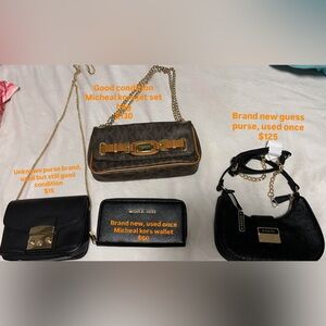 MICHAEL Michael Kors Brown Logo Mini Shoulder Bag with Gold Hardware